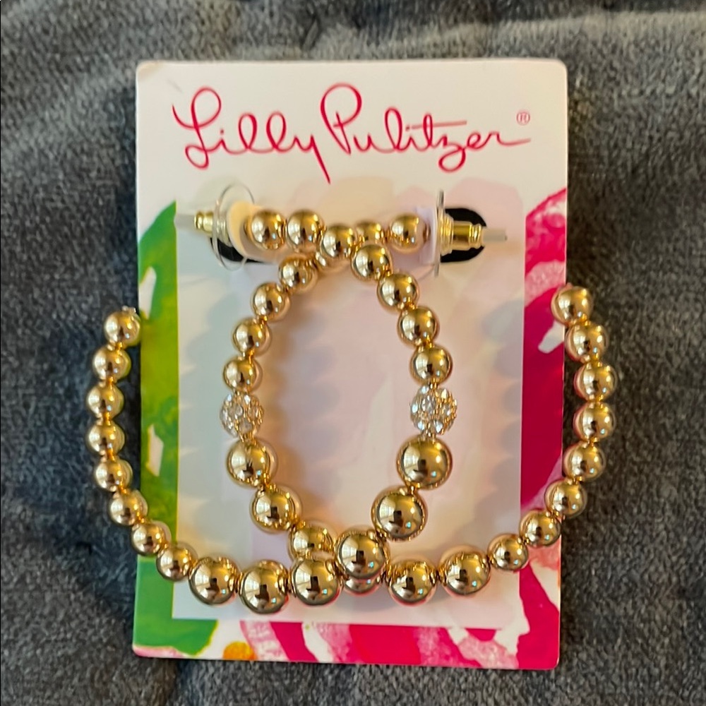 Lilly Pulitzer Gold Metallic Hoop Earrings